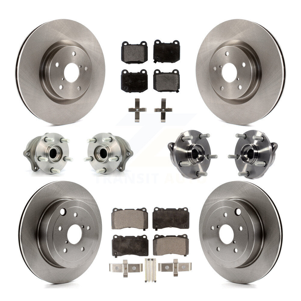 Kit de Rotor et de plaquettes de frein, roulement de moyeu avant et arrière (10 pièces) pour Subaru Impreza WRX ST