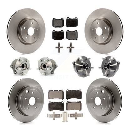 Kit de Rotor et de plaquettes de frein, roulement de moyeu avant et arrière (10 pièces) pour Subaru Impreza WRX ST