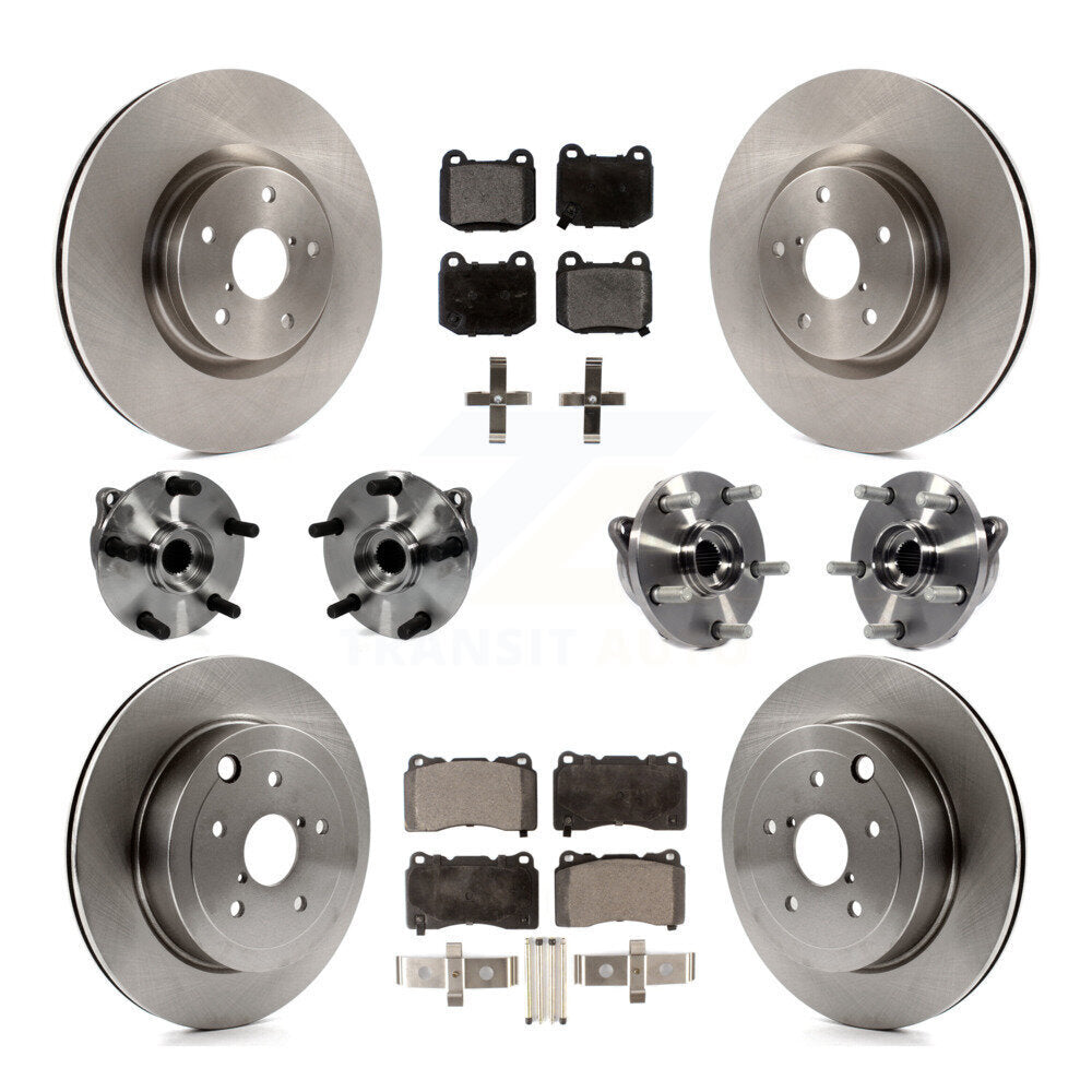 Kit de Rotor et de plaquettes de frein, roulement de moyeu avant et arrière (10 pièces) pour Subaru Impreza WRX ST