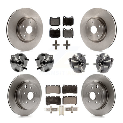 Kit de Rotor et de plaquettes de frein, roulement de moyeu avant et arrière (10 pièces) pour Subaru Impreza WRX ST