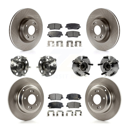 Kit de plaquettes de Rotor de frein à disque, roulement de moyeu avant et arrière (10 pièces) pour Hyundai Genesis Coup
