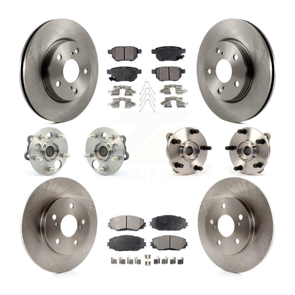 Kit de rotors et plaquettes de frein à disque, roulement de moyeu avant et arrière (10 pièces) pour Scion x 2008 – 2015