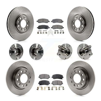 Kit de plaquettes de rotor de frein à disque, roulement de moyeu avant et arrière (10 pièces) pour Dodge Dar 2013 – 2016