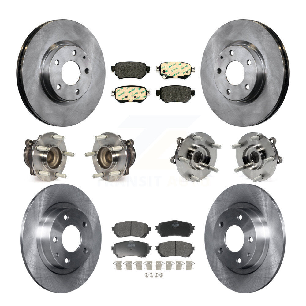 Kit de rotor et de plaquettes de frein à disque, roulement de moyeu avant et arrière (10 pièces) pour Mazda 2016 – 2018