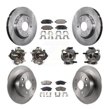 Kit de rotors et plaquettes de frein à disque, roulements de moyeu avant et arrière (10 pièces) pour Nissan Sentra