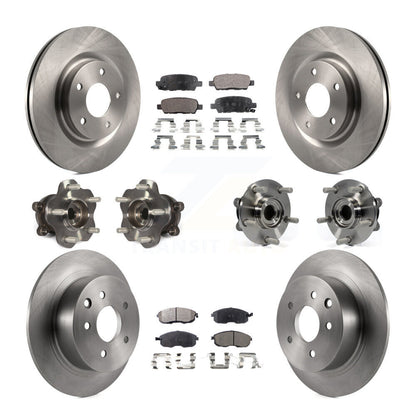 Kit de rotors et plaquettes de frein à disque, roulements de moyeu avant et arrière (10 pièces) pour Nissan Juke