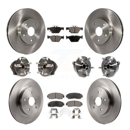 Kit de rotor et de plaquettes de frein avec roulement de moyeu avant et arrière (10 pièces) pour Subaru Legacy 2.5 16-19