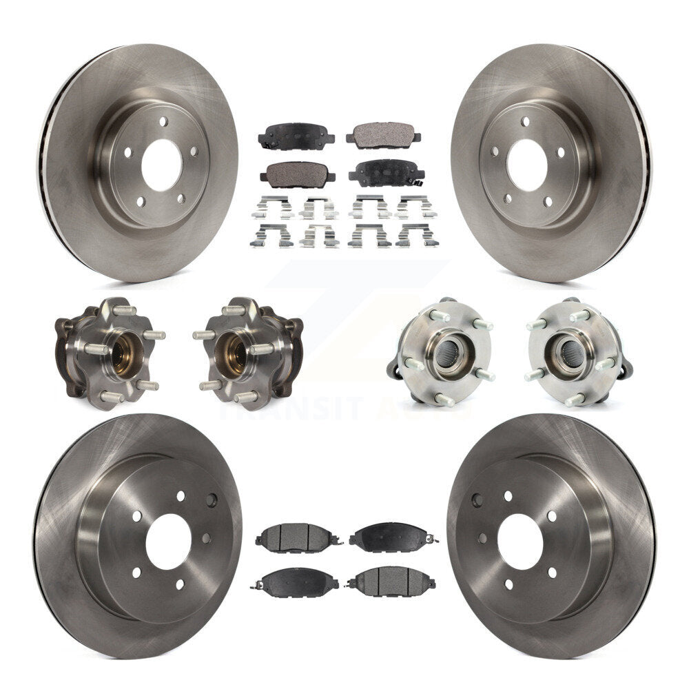Kit de Rotor et de plaquettes de frein, roulement de moyeu avant et arrière (10 pièces) pour Nissan Pathfinder Muran