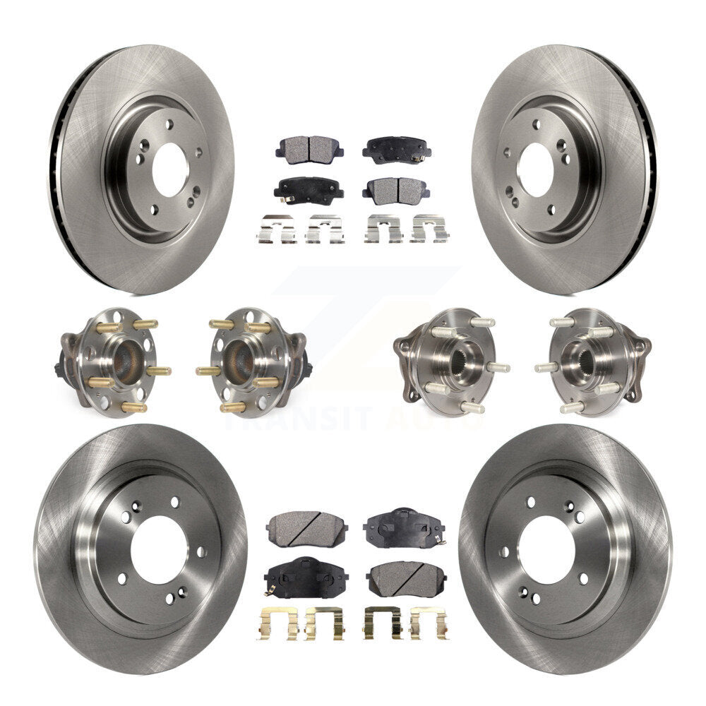 Kit de plaquettes de Rotor de frein, roulement de moyeu avant et arrière (10 pièces) pour moteur à gaz Hyundai Sonata