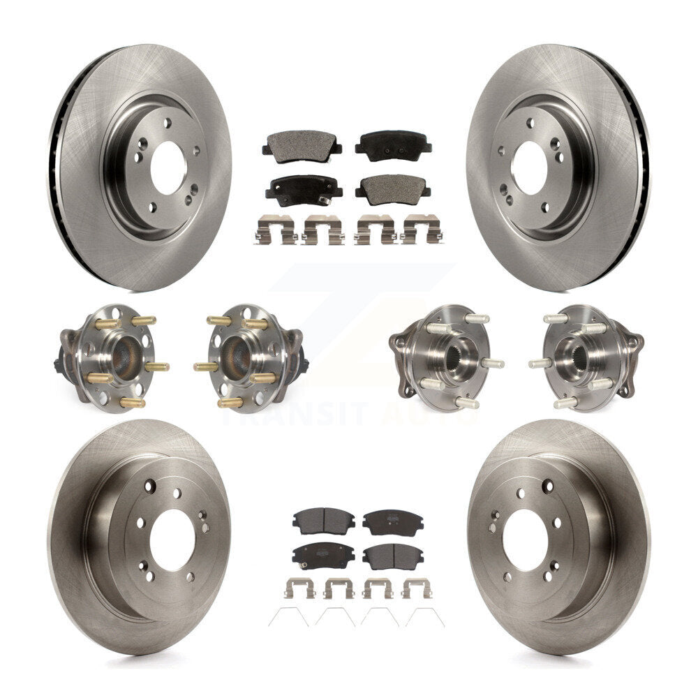 Kit de rotors et plaquettes de frein à disque, roulements de moyeu avant et arrière (10 pièces) pour Kia Sportage