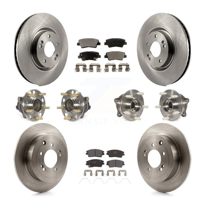 Kit de rotors et plaquettes de frein à disque, roulements de moyeu avant et arrière (10 pièces) pour Kia Sportage