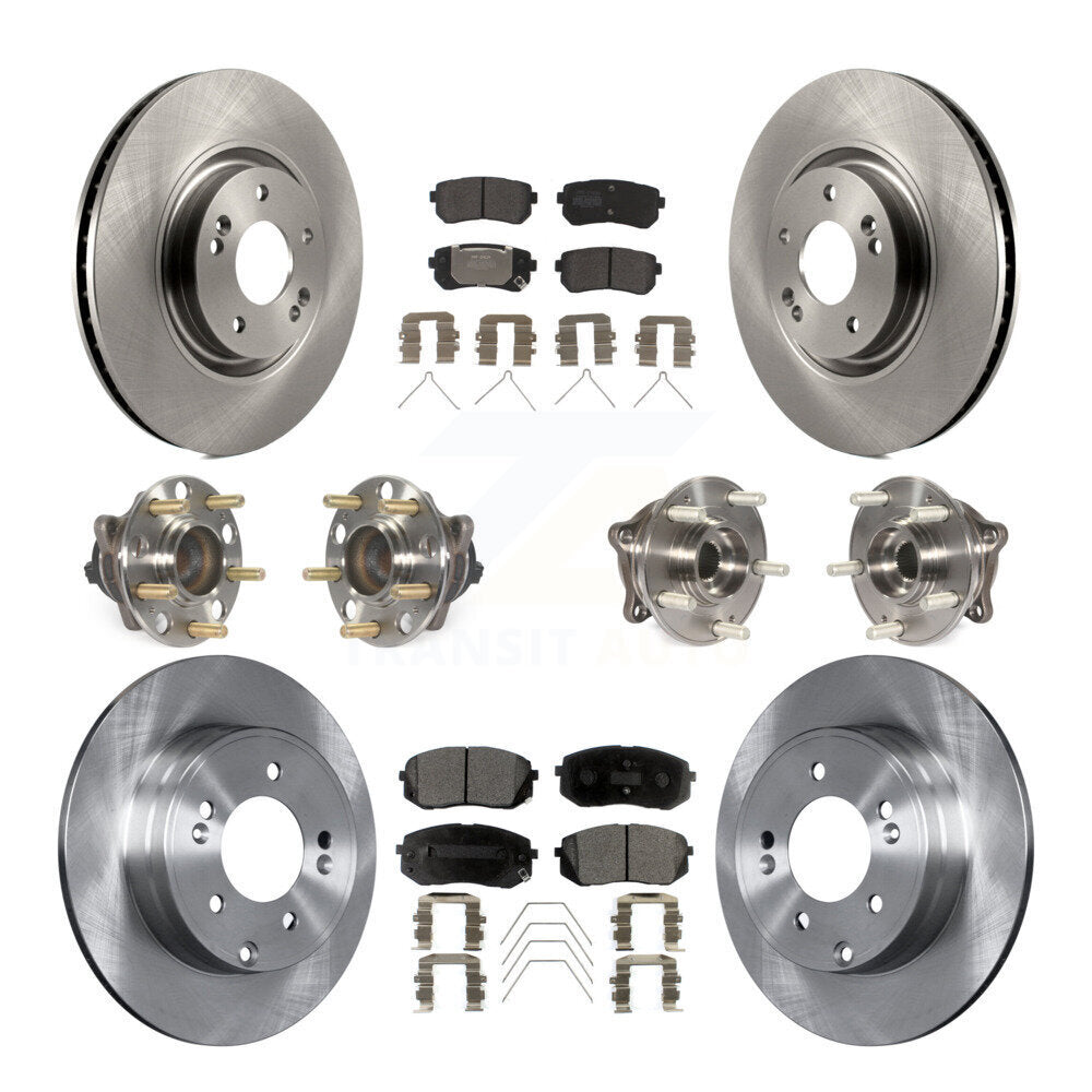 Kit de rotors et plaquettes de frein à disque, roulements de moyeu avant et arrière (10 pièces) pour Kia Optima