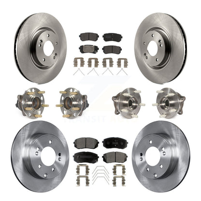 Kit de rotors et plaquettes de frein à disque, roulements de moyeu avant et arrière (10 pièces) pour Kia Optima