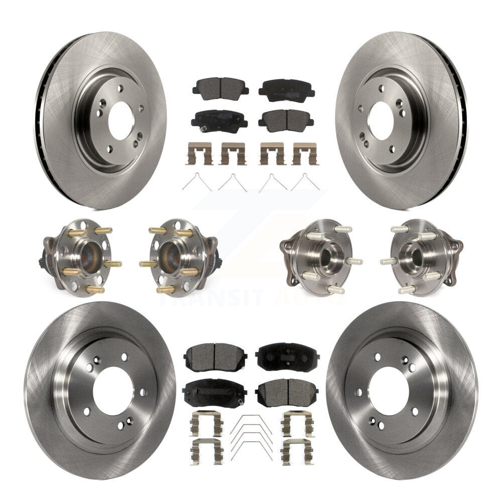 Kit de rotors et plaquettes de frein à disque, roulements de moyeu avant et arrière (10 pièces) pour Kia Optima