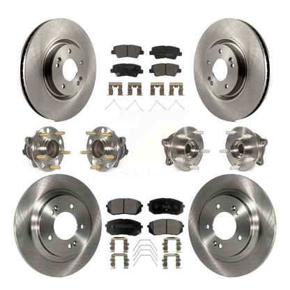 Kit de rotors et plaquettes de frein à disque, roulements de moyeu avant et arrière (10 pièces) pour Kia Optima