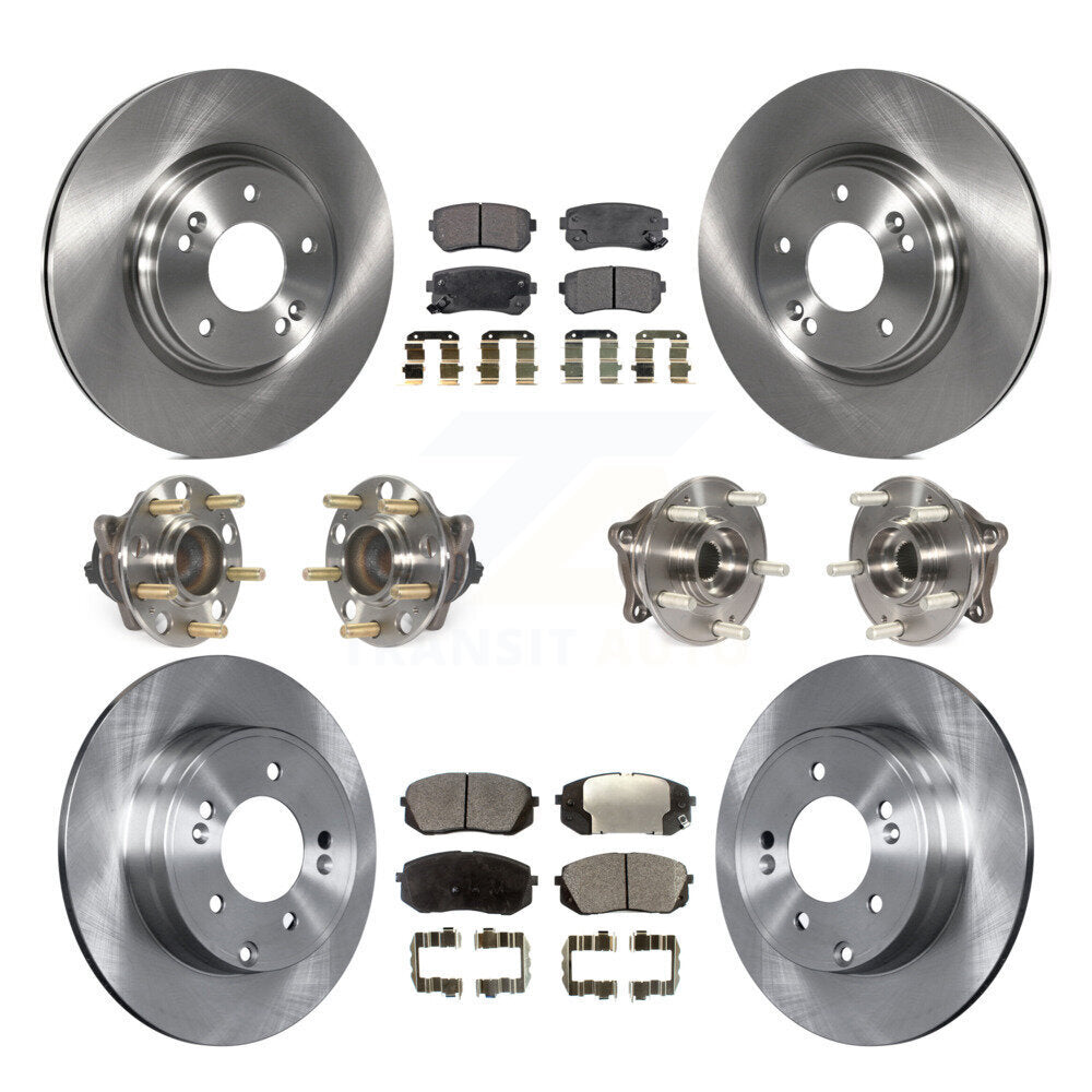 Kit de plaquettes de Rotor de frein, roulement de moyeu avant et arrière (10 pièces) pour moteur à gaz Hyundai Sonata