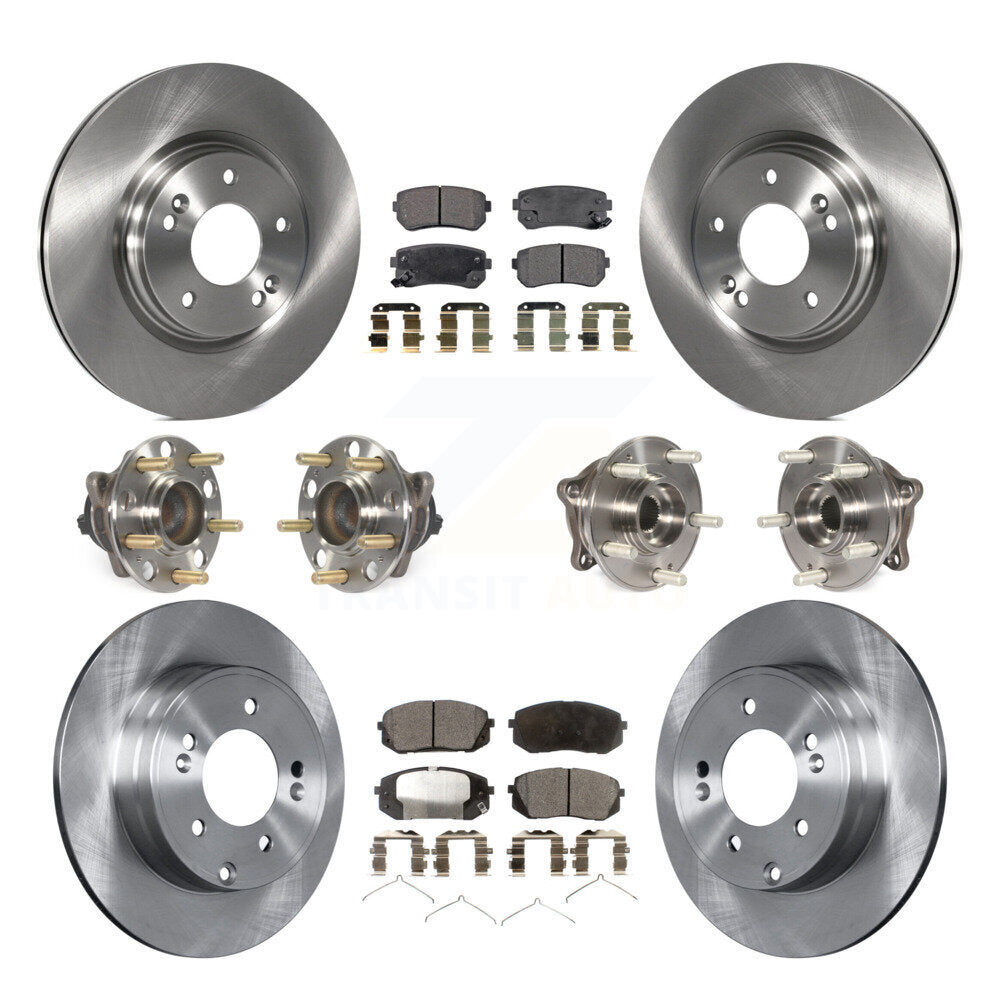 Kit de plaquettes de Rotor de frein, roulement de moyeu avant et arrière (10 pièces) pour moteur à gaz Hyundai Sonata