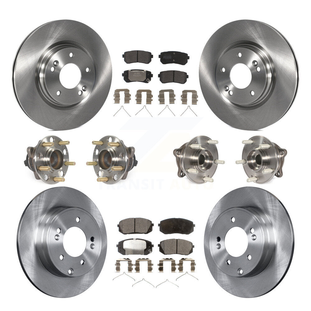 Kit de rotors et plaquettes de frein à disque, roulements de moyeu avant et arrière (10 pièces) pour Kia Optima