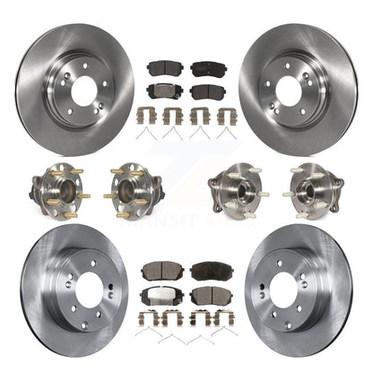 Kit de rotors et plaquettes de frein à disque, roulements de moyeu avant et arrière (10 pièces) pour Kia Optima