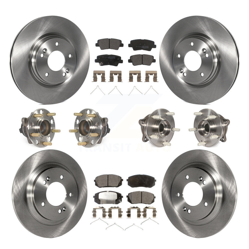 Kit de rotors et plaquettes de frein à disque, roulements de moyeu avant et arrière (10 pièces) pour Kia Optima