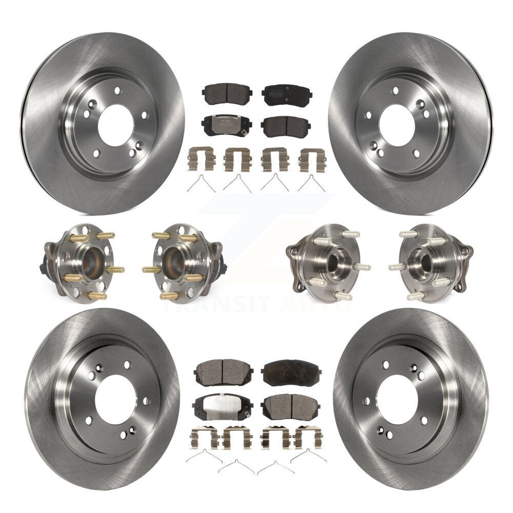 Kit de rotors et plaquettes de frein à disque, roulements de moyeu avant et arrière (10 pièces) pour Kia Optima