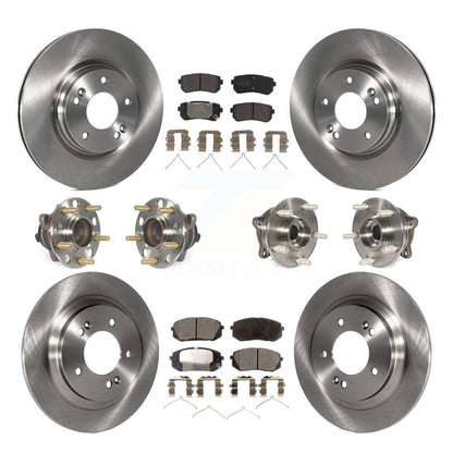 Kit de rotors et plaquettes de frein à disque, roulements de moyeu avant et arrière (10 pièces) pour Kia Optima