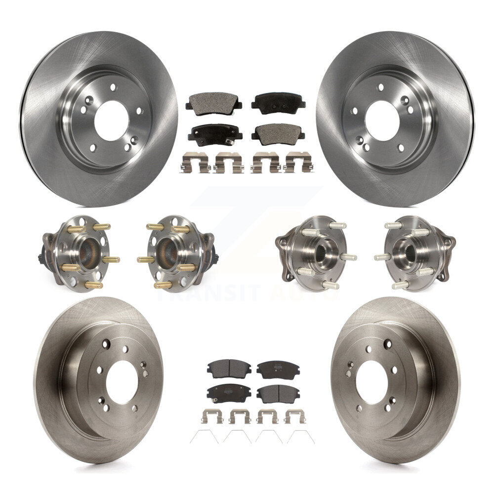 Kit de rotors et plaquettes de frein à disque, roulement de moyeu avant et arrière (10 pièces) pour Hyundai Tucson Ki