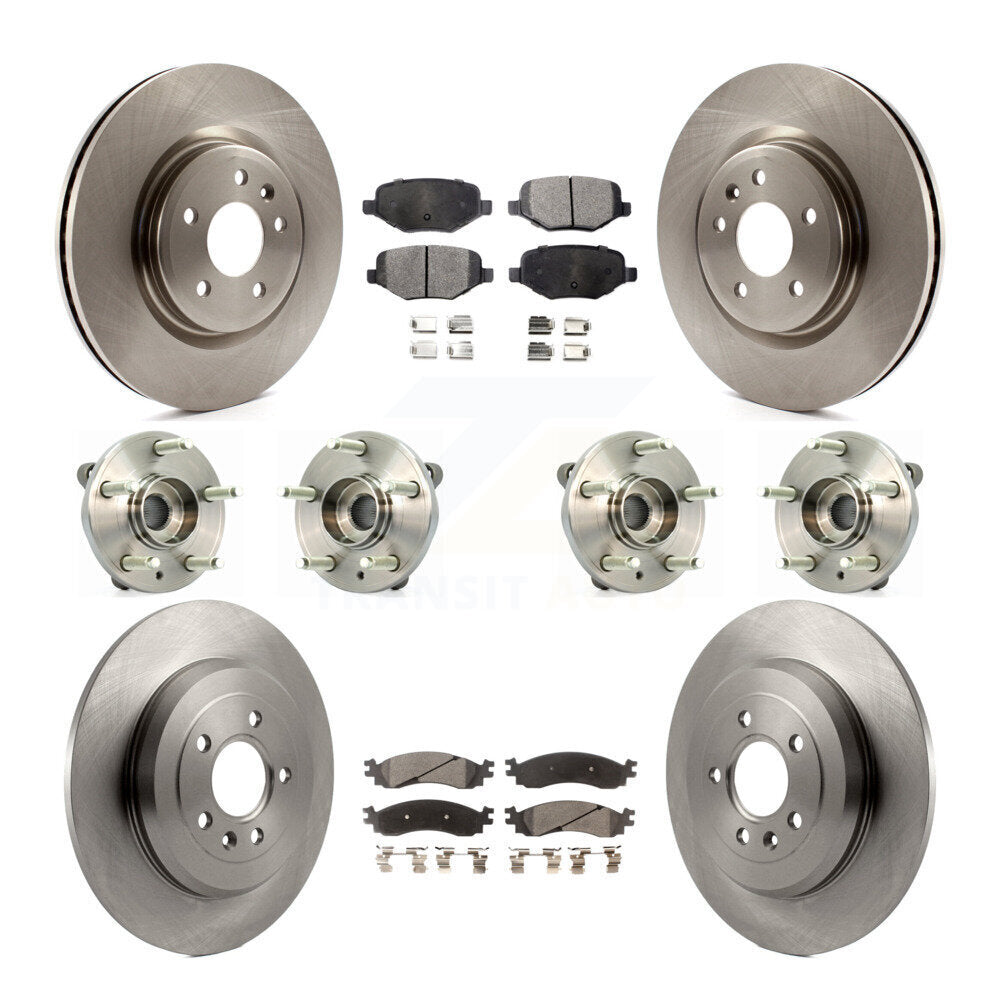 Kit de plaquettes de rotor de frein, roulement de moyeu avant et arrière (10 pièces) pour Ford Taurus SH 2010 – 2012
