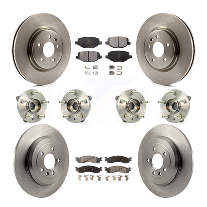 Kit de plaquettes de rotor de frein, roulement de moyeu avant et arrière (10 pièces) pour Ford Taurus SH 2010 – 2012