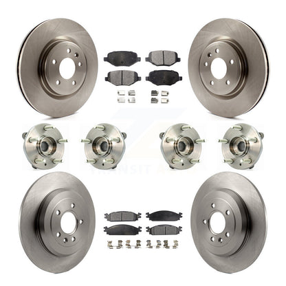 Kit de plaquettes de Rotor de frein à disque, roulement de moyeu avant et arrière (10 pièces) pour Lincoln MK 2009 – 2010