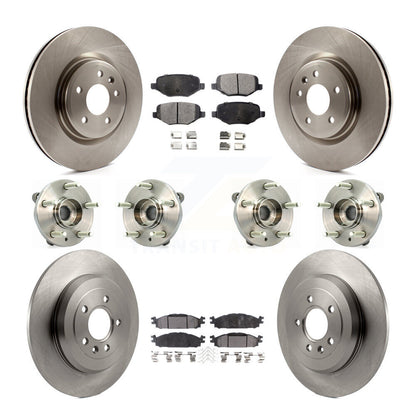 Kit de Rotor et de plaquettes de frein, roulement de moyeu avant et arrière (10 pièces) pour Ford Flex Taurus Lincol