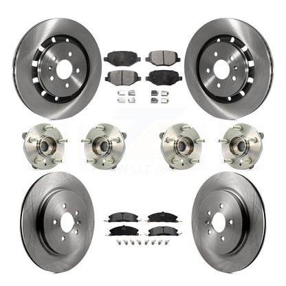 Kit de plaquettes de Rotor de frein, roulement de moyeu avant et arrière (10 pièces) pour Ford Lincoln Flex MKS MK