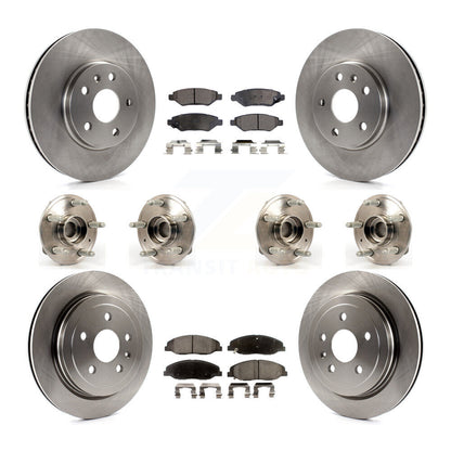Kit de rotors et plaquettes de frein à disque, roulements de moyeu avant et arrière (10 pièces) pour Cadillac CTS