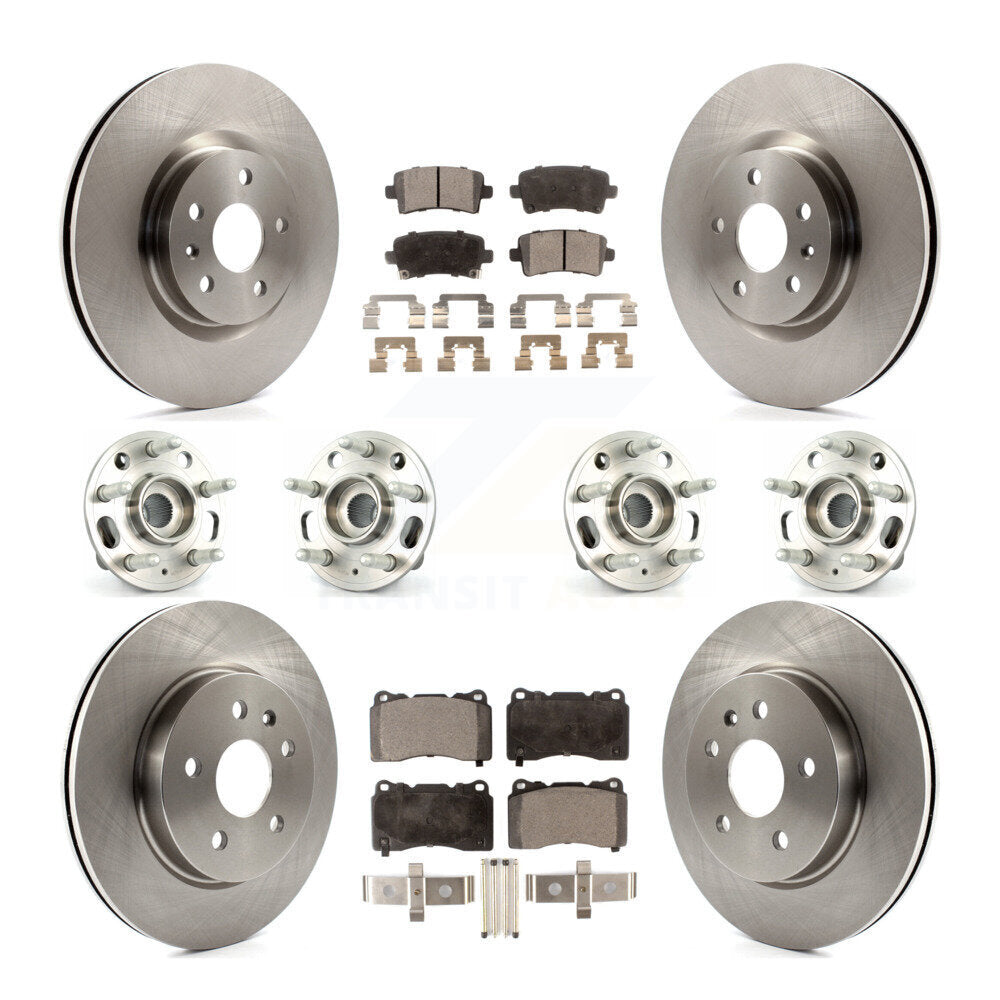 Kit de rotors et plaquettes de frein à disque, roulements de moyeu avant et arrière (10 pièces) pour Cadillac XTS