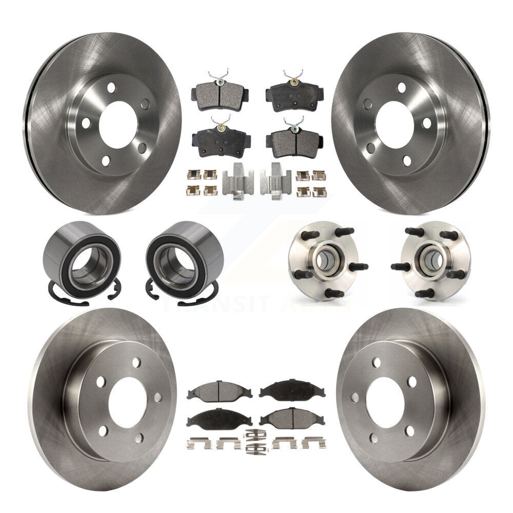 Kit de Rotor de frein à disque et de patins de roulement de moyeu avant et arrière (10 pièces) pour Ford Mustang