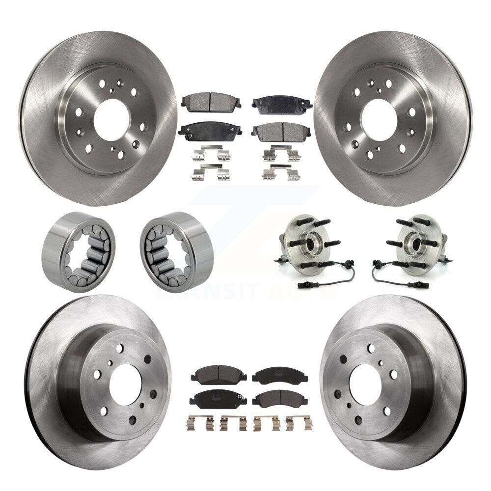 Kit de chaussures de plaquettes de Rotor de frein, roulement de moyeu avant et arrière (10 pièces) pour Chevrolet GMC Sierr