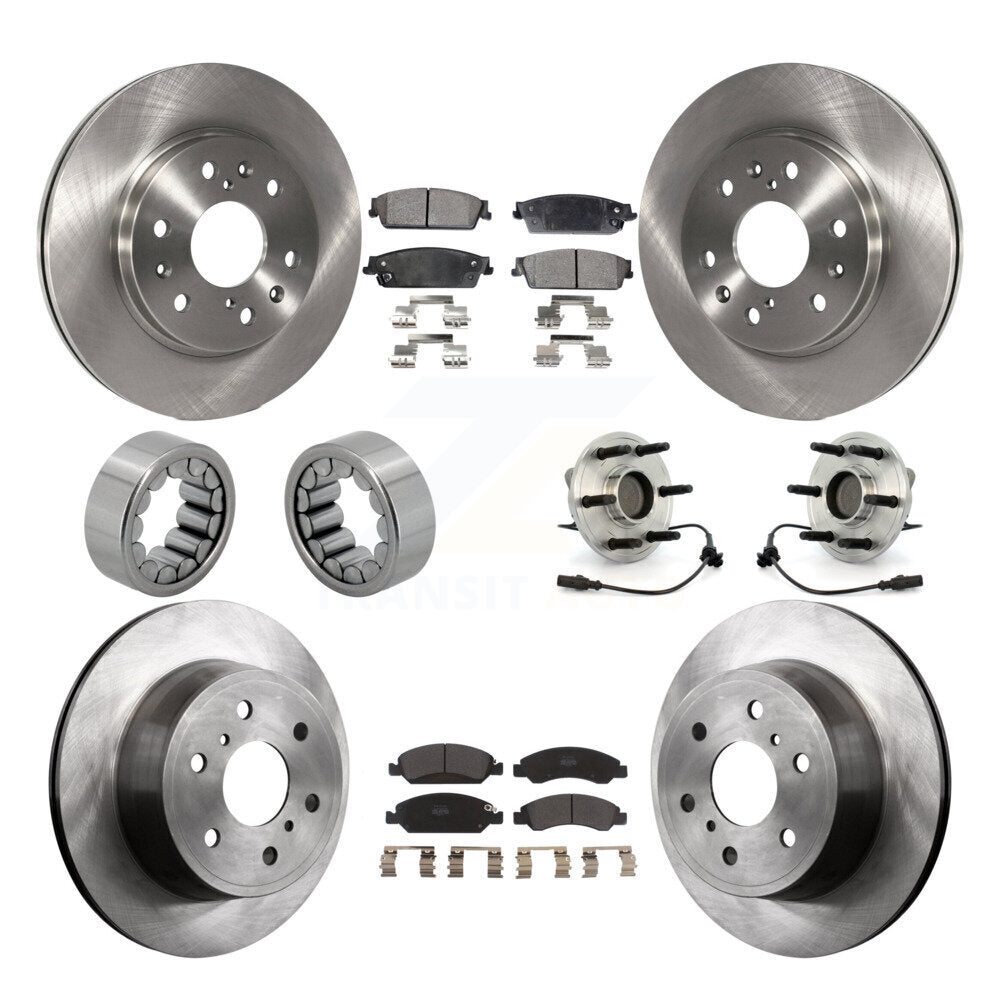 Kit de chaussures de plaquettes de Rotor de frein, roulement de moyeu avant et arrière (10 pièces) pour Chevrolet GMC Sierr