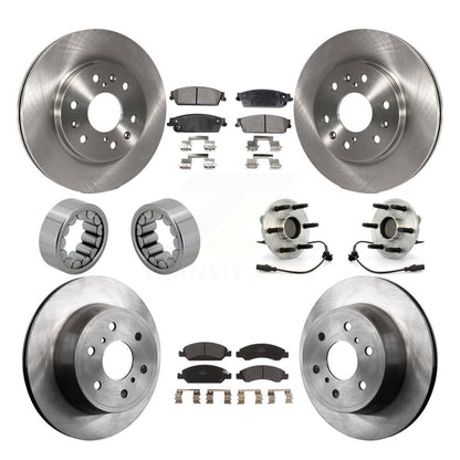 Kit de chaussures de plaquettes de Rotor de frein, roulement de moyeu avant et arrière (10 pièces) pour Chevrolet GMC Sierr