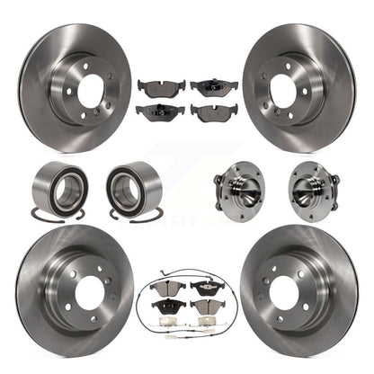 Kit de roulements de moyeu avant et arrière, Rotors et plaquettes de frein à disque (10 pièces) pour BMW 328