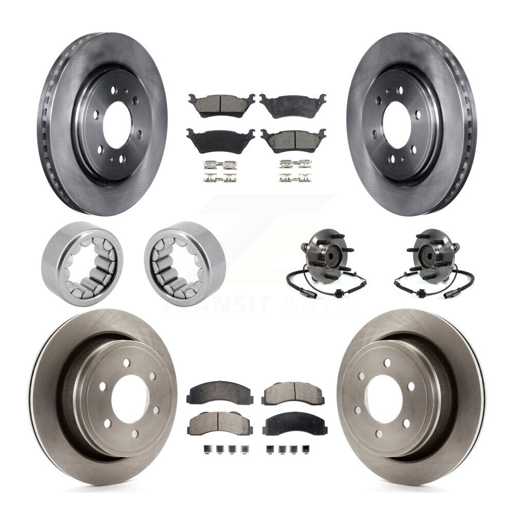 Kit de rotor de frein et patins de frein, roulement de moyeu avant et arrière (10 pièces) pour Ford F-150 RW 2014