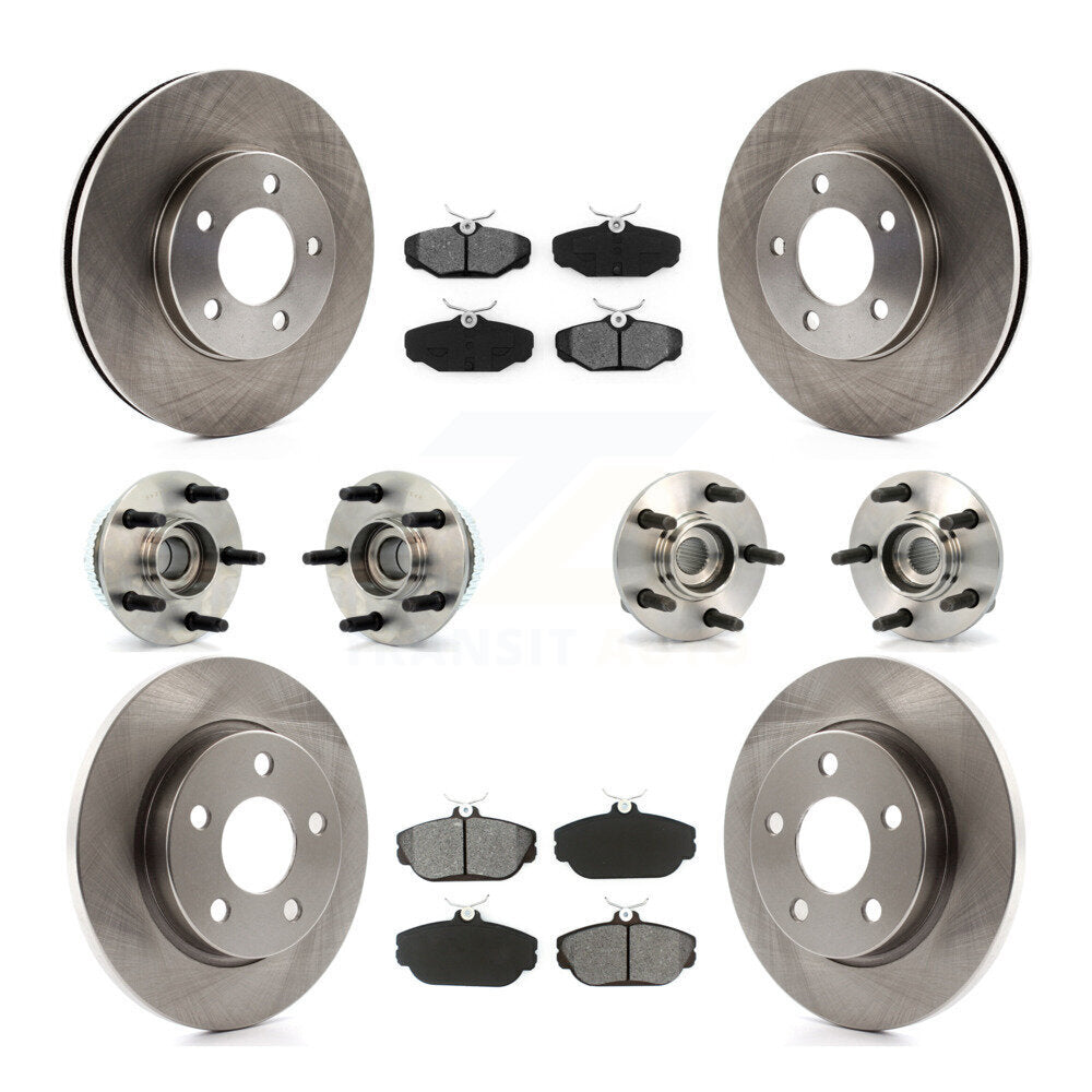 Kit de plaquettes de Rotor de frein, roulement de moyeu avant et arrière (10 pièces) pour Ford Taurus Mercury Sabl