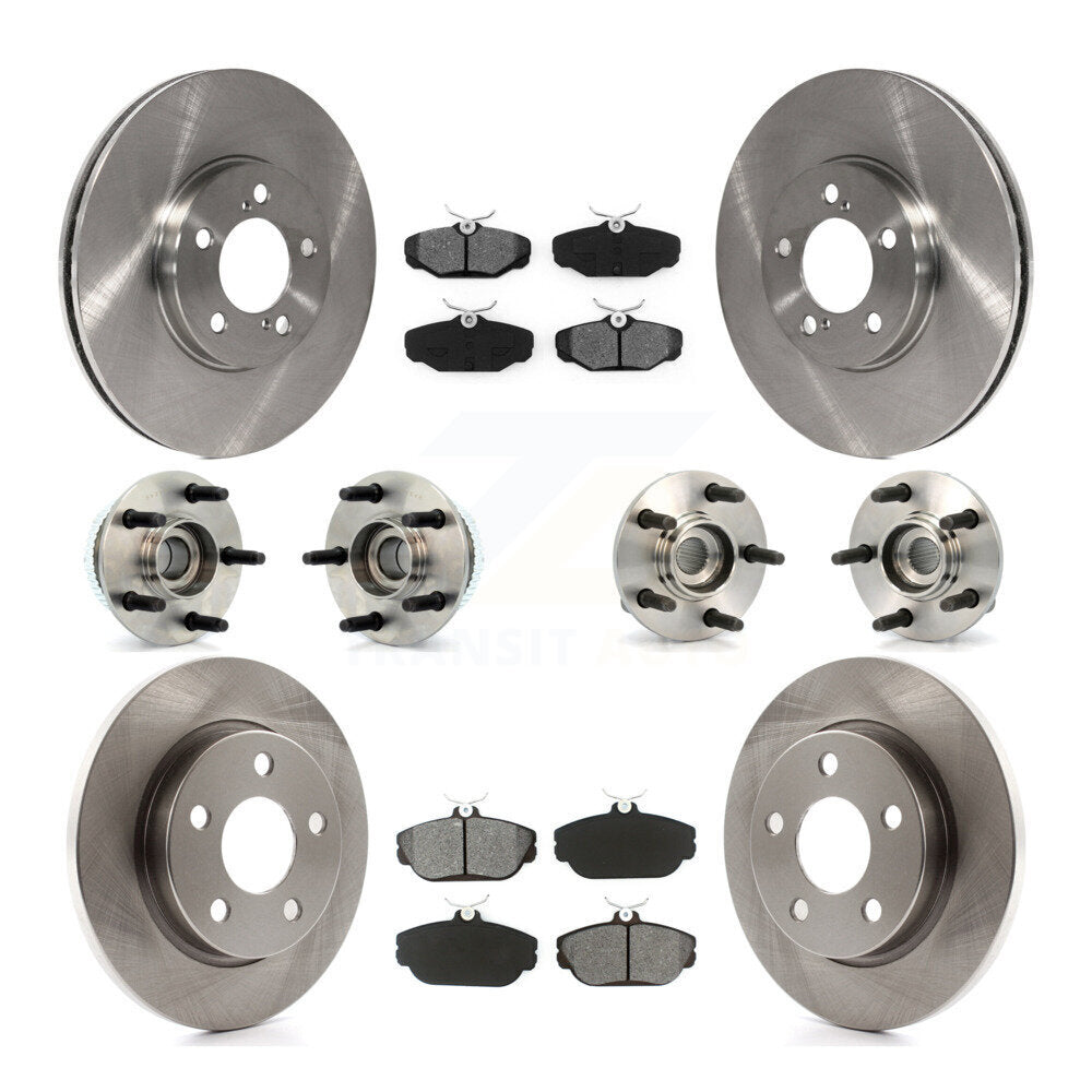 Kit de rotors et plaquettes de frein à disque, roulements de moyeu avant et arrière (10 pièces) pour Ford Taurus