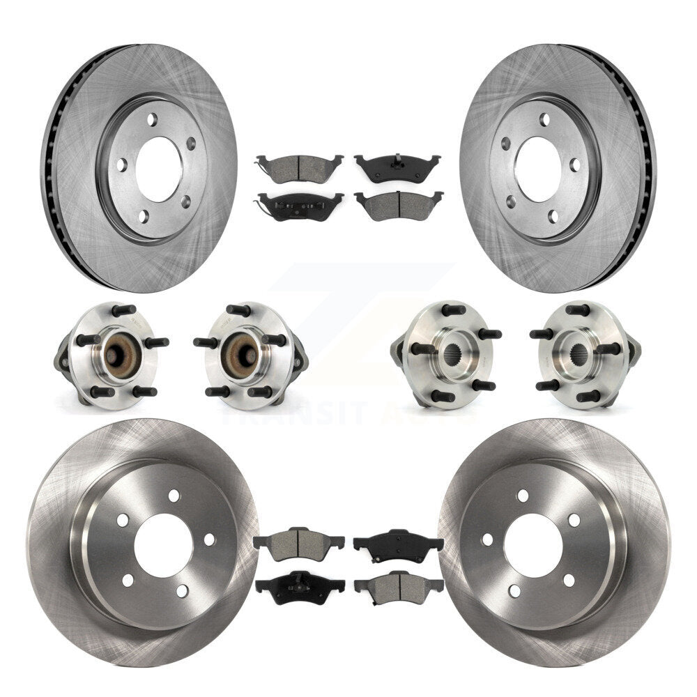 Kit de plaquettes de Rotor de frein, roulement de moyeu avant et arrière (10 pièces) pour Dodge Grand Caravan Town