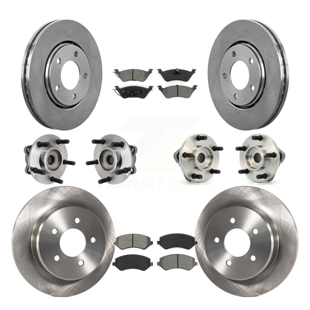 Kit de plaquettes de Rotor de frein, roulement de moyeu avant et arrière (10 pièces) pour Dodge Caravan Grand Town