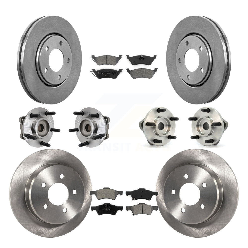 Kit de rotors et plaquettes de frein à disque, roulements de moyeu avant et arrière (10 pièces) pour Dodge caravane