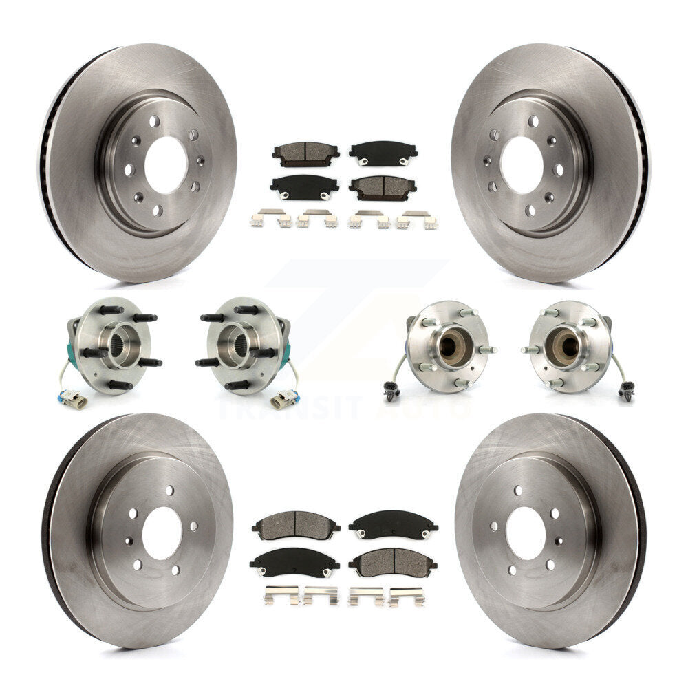Kit de rotors et plaquettes de frein avec roulement de moyeu avant et arrière (10 pièces) pour Cadillac CTS Bas 06-07