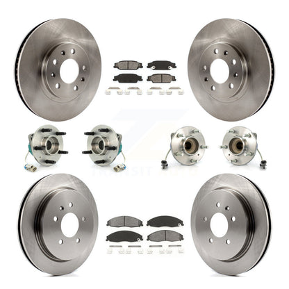 Kit de rotors et plaquettes de frein à disque, roulements de moyeu avant et arrière (10 pièces) pour Cadillac CTS