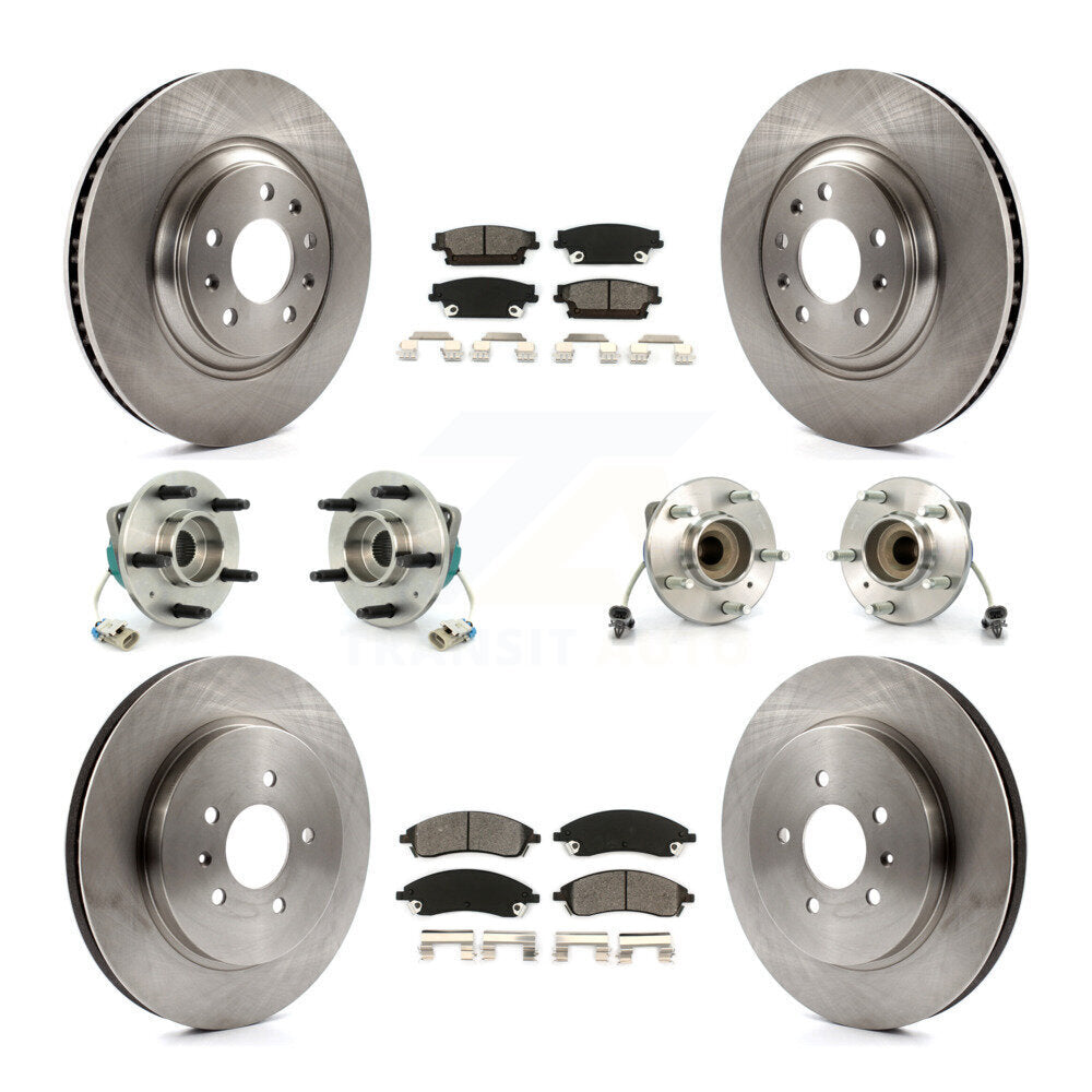 Kit de rotors et plaquettes de frein avec roulement de moyeu avant et arrière (10 pièces) pour Cadillac CTS Bas 06-07
