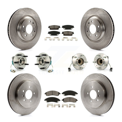 Kit de rotors et plaquettes de frein avec roulement de moyeu avant et arrière (10 pièces) pour Cadillac CTS Bas 06-07