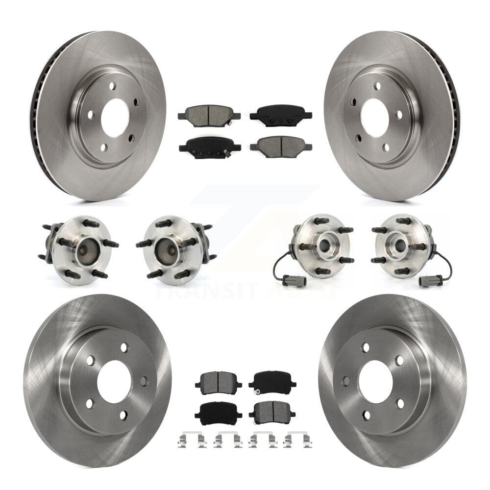 Kit de rotors et plaquettes de frein, roulement de moyeu avant et arrière (10 pièces) pour Chevrolet Cobalt Satur